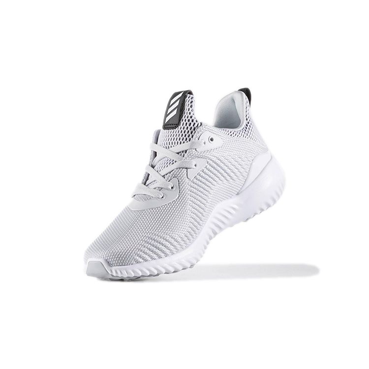 Adidas Alphabounce Round Toe Comfortable Durable Low Top Kids Running Shoes Kids Running Shoes Gray White BB7094