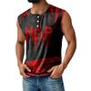 Men's Halloween Printed Sports Button Pocket Sleeveless Vest