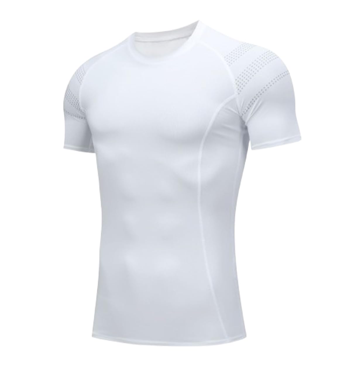 

short sweat quick muscle inner moisture quick round compression [M-Sing] T-shirt, innerwear, sleeves, top, sports, stretch, absorbing, drying, білий