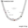 Trendy INS Style Chain Ribbon Set Geometric Multi-Color Zircon Titanium Steel PVD Coated Necklace Bracelet Stainless Steel