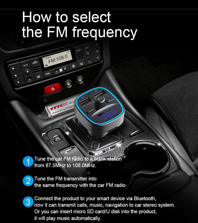 Car Bluetooth MP3 Player & Smart Voice Navigation with Dual USB Charger
