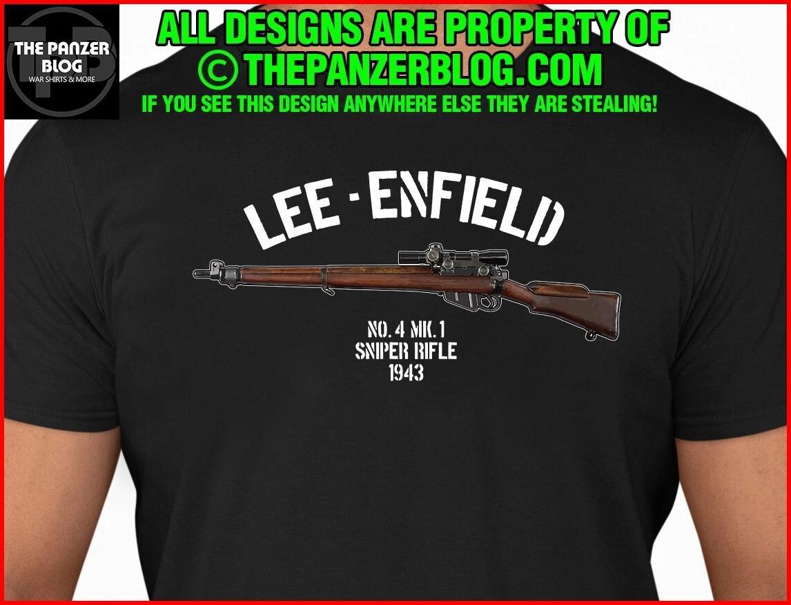 Enfield Sniper Rifle T-Shirt WWII British Gun S