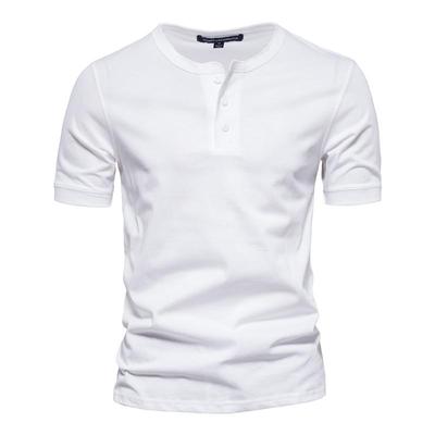 Henley Collar T Shirt Men Casual High Quality Summer Short Sleeve Mens T Shirts Fashion Basic T-shirt For Men