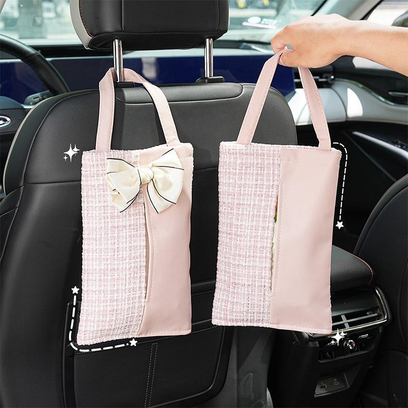 Luxury Elegant Small Fragrance Style Hanging Backseat Car Tissue Box