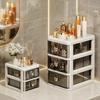 Cartoon Multi-Layer Desktop Organizer Tabletop Storage Box with Dustproof Drawer for Office Desk Stationery Cosmetic Storage