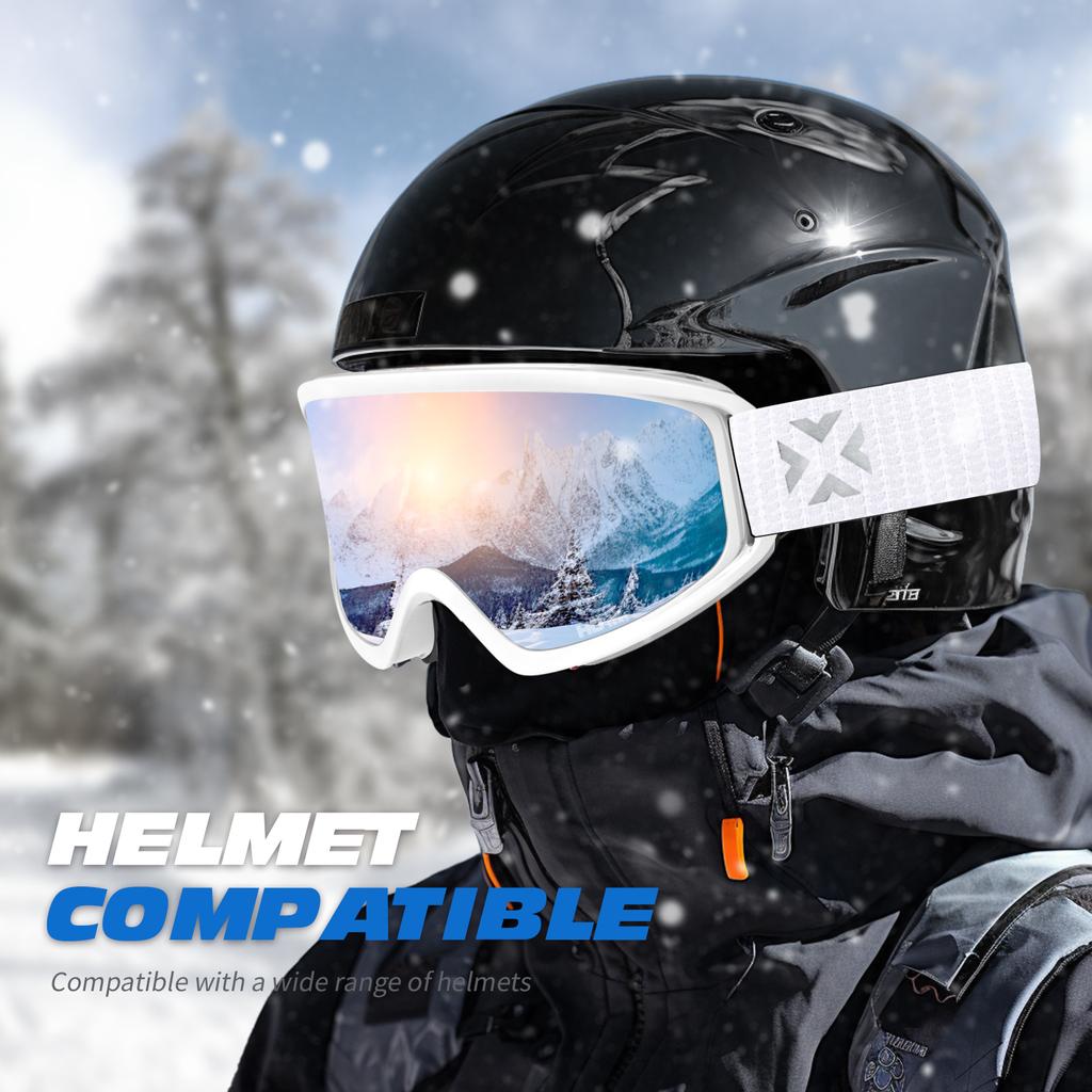 MAXJULI Ski Goggles OTG Snowboard Goggles for Men Women Youth 100% UV Protection Winter Sports Snowmobile Skiing Skating M7