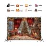 1Pc Christmas Decoration Tapestry, Home Decoration Christmas Tree, Window And Forest, New Year Photography Background Tapestry,