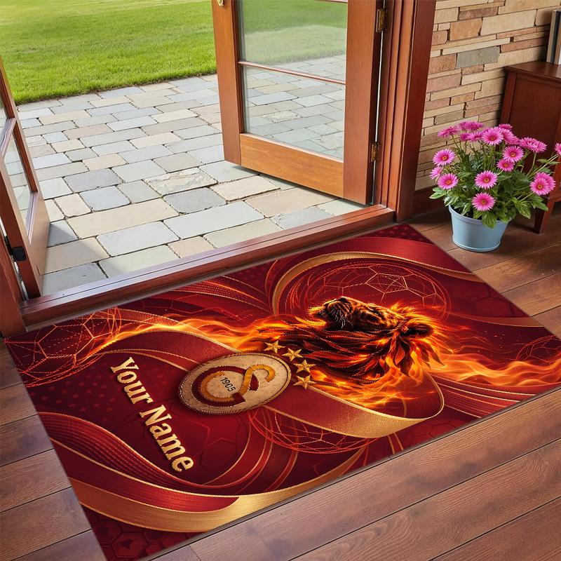 Crystal Velvet Rug Custom Name Text, Soft Non Slip Floor Mat Home DecorGalatasaray FC