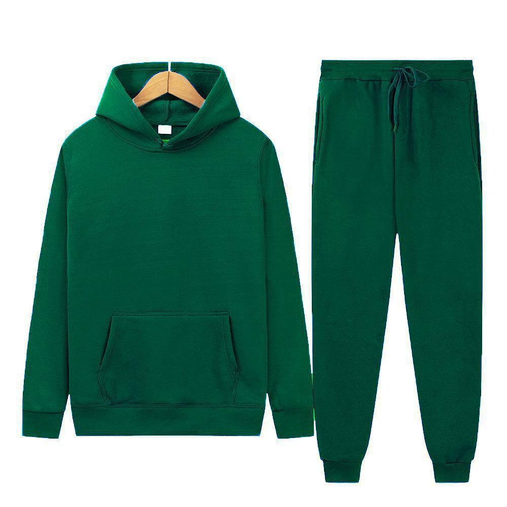 Men's Hooded Sweatsuit Set Thick Loose Pullover Tracksuit for Fall Winter Running Jogging
