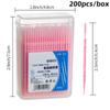 200Pcs/box Toothpick Brush Plastic Disposable Interdental Brush Double Head Dental Floss Stick for Household Oral Cleaning Tool