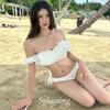 2026 New Boho Monokini Bikini Set 2 Piece Swimsuit High Waisted Halter Neck Push Up Sexy Fringe American Vintage