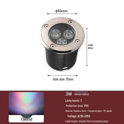 Luz LED Colorida Embutida para Paisagismo Exterior Nu Feng 3W