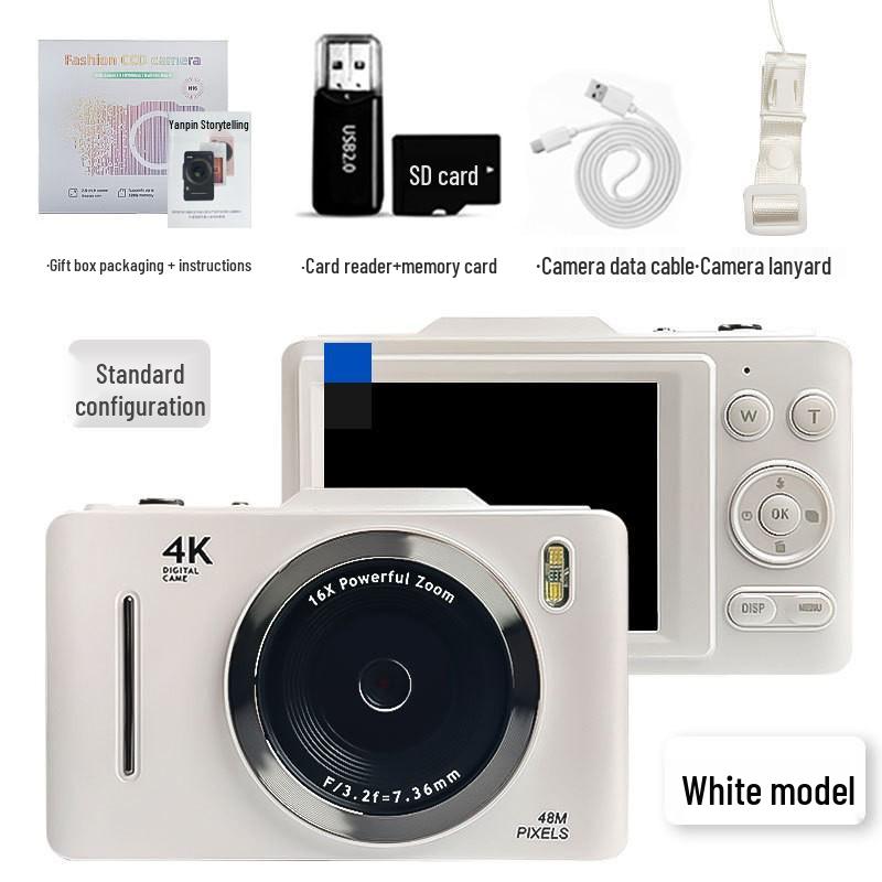 Retro 4K HD Portable CCD Camera for Students & Travel