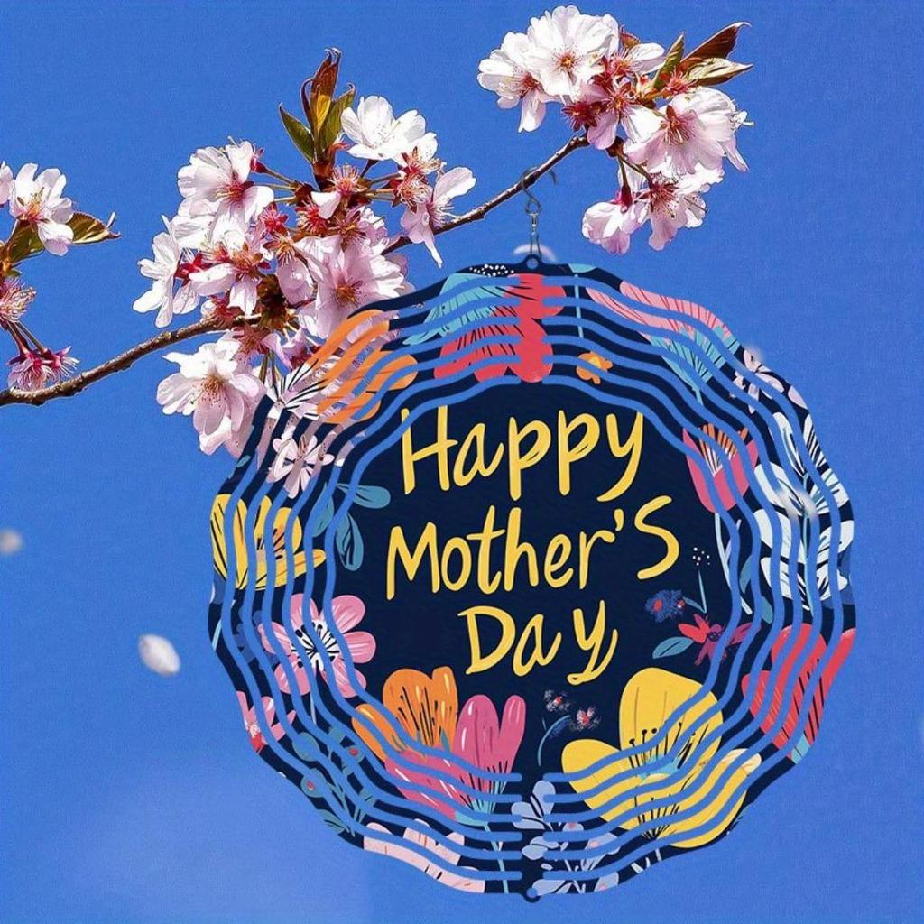 Colorful Floral Metal Wind Spinner 3D Outdoor Garden Decor Windmill Art for Home Yard Mother Day Gift Wind Chime Decoration