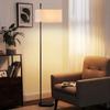 Floor Lamp - NETTLIFE - 154 Cm - Black - Fabric Lampshade - E27 Socket