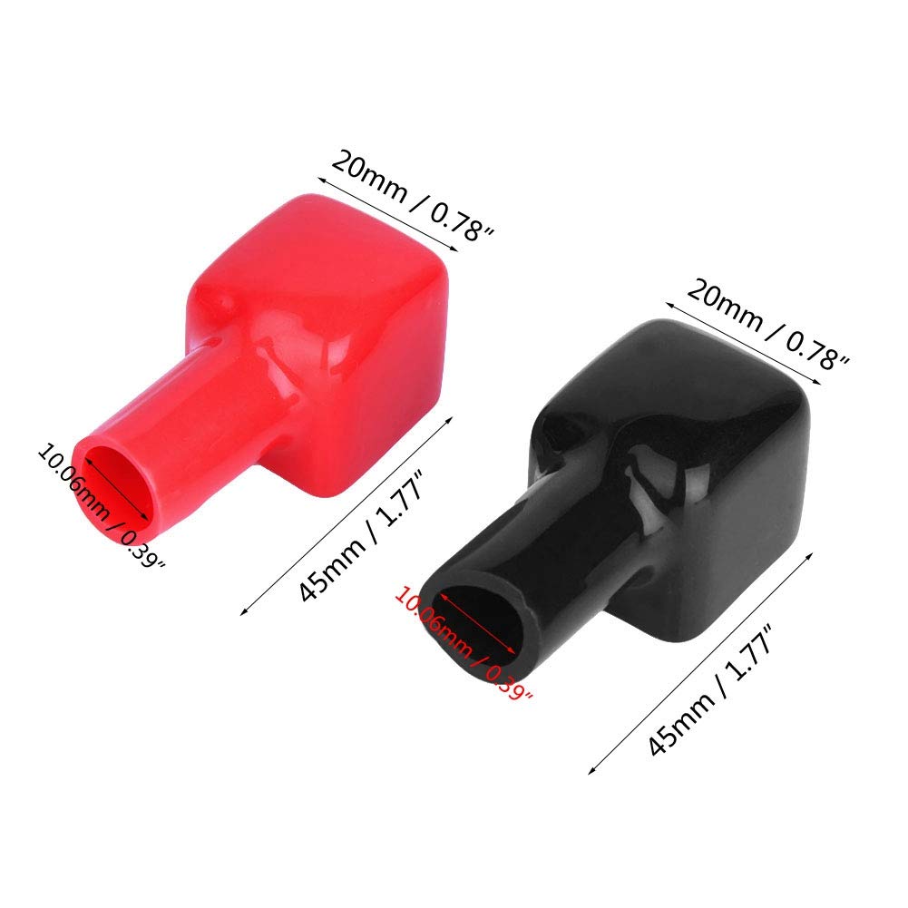 SOCOCO Terminal Cover, Terminal Cover, PVC, Terminal Cover, Terminal Boot Insulation, Protector, Red, Black