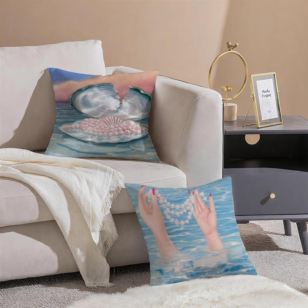 Creative Polish Art MMonika Marchewka Cushion Cover Pillowcase Short Plush Invisible zipper Room Sofa Cushion Cover