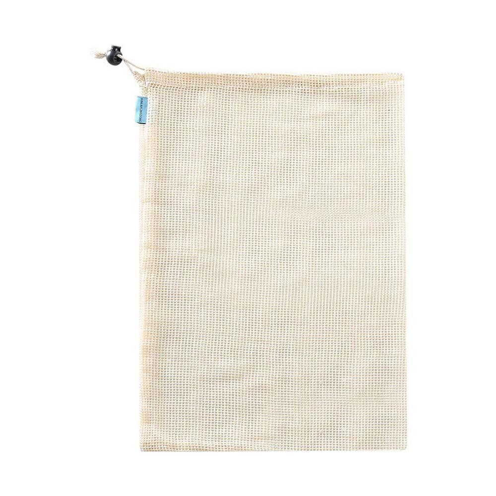 Kitchen Cotton with Drawstring Reusable Storage Bag Storage Mesh Bags Washable Fruit and Vegetable