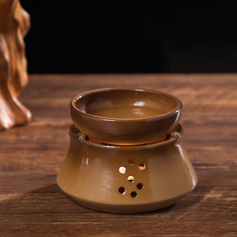 Набор для подогрева чая из грубой керамики