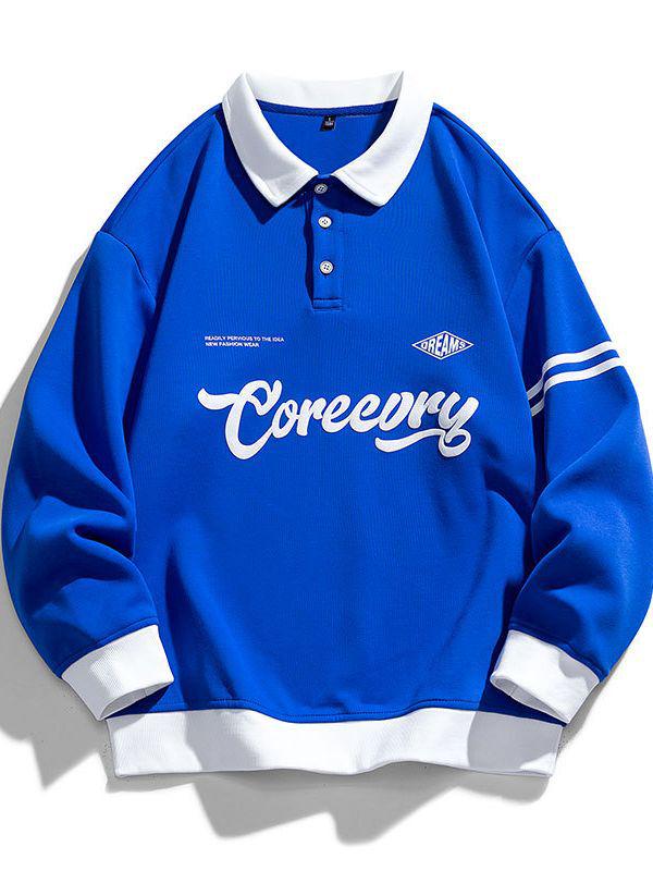 Men's Retro Lapel Polo Hoodie - 2024 Spring/Autumn Trendy Japanese Workwear for Teens