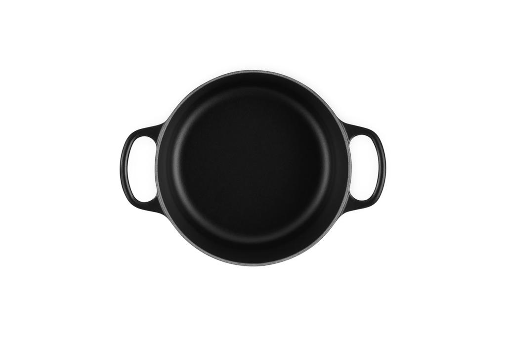 LE CREUSET Cast Iron Enamel Cocotte Ronde Pot, 18 Cm, Matte Black, Induction Oven Compatible [Official Japanese Product]