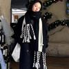 Personalized Striped Tassel Scarf Women's Autumn and Winter Shawl Street Style Cool Thickened Warm Scarf High End Couple