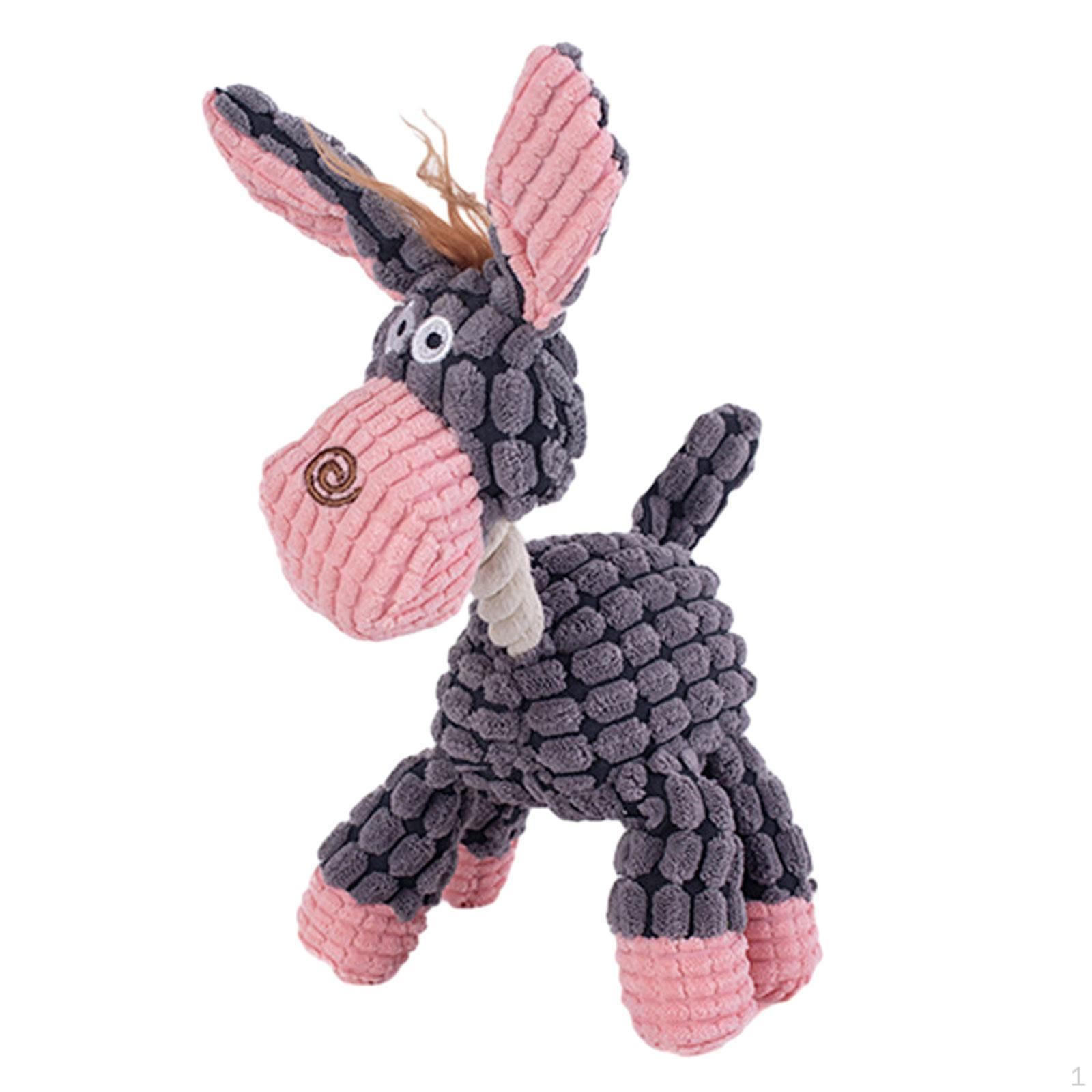 

Dog Chew Toy Squeaky Toys Plush Interactive Puppy for Training Indoor Pink Gray