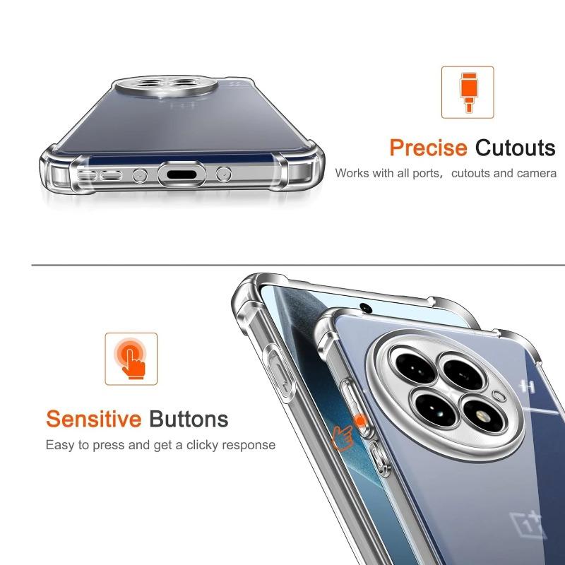 TPU gjennomsiktig deksel for OnePlus 13 One Plus 13R beskyttelsesdeksel Fire hjørner Støtsikker støtfanger Coque Fundas