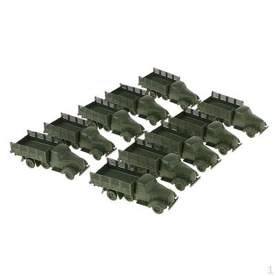 10pcs Diecast Vehicle Model Trucks Table Accessories