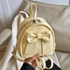 2025 Summer New Solid Color Big Bow Shoulder Bag Women's Small Fresh and Sweet Underarm Bag Casual Backpack Bag