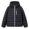 Warm, windproof, temperature-locking, lightweight hooded rib down jacket