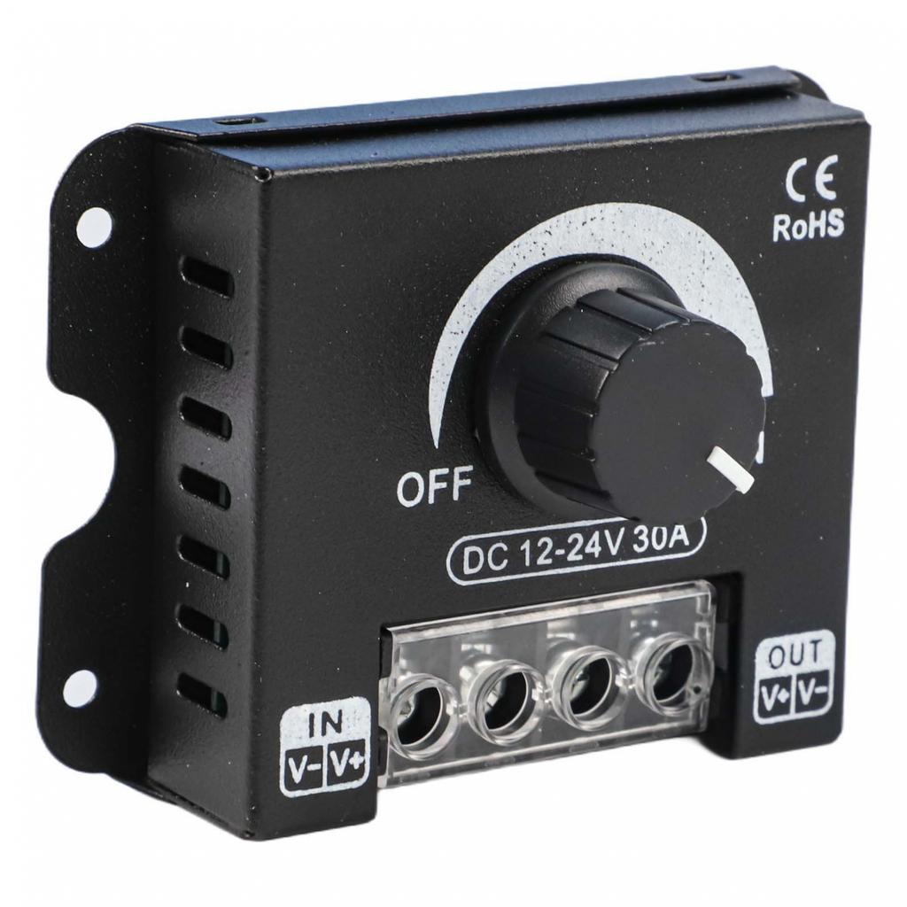 Robust Knob Dimmer for Single Color LED Strips Compatible with DC Voltage