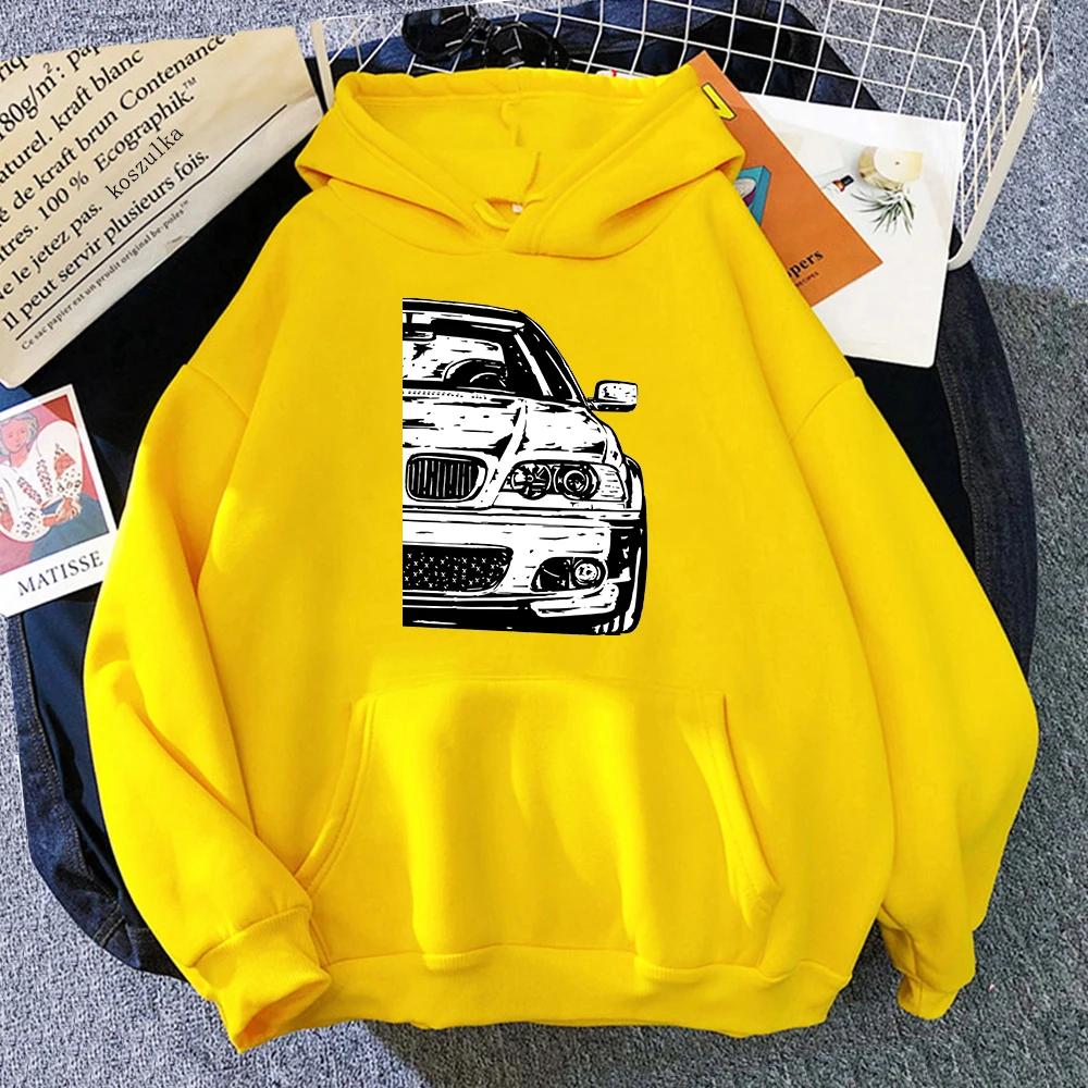 Hot Winter E46 Car Hoodies Spring/Autumn Women Tops Aesthetic Clothes Fashion Men Sweatshirt Graphic Hoodie Harajuku Sudaderas