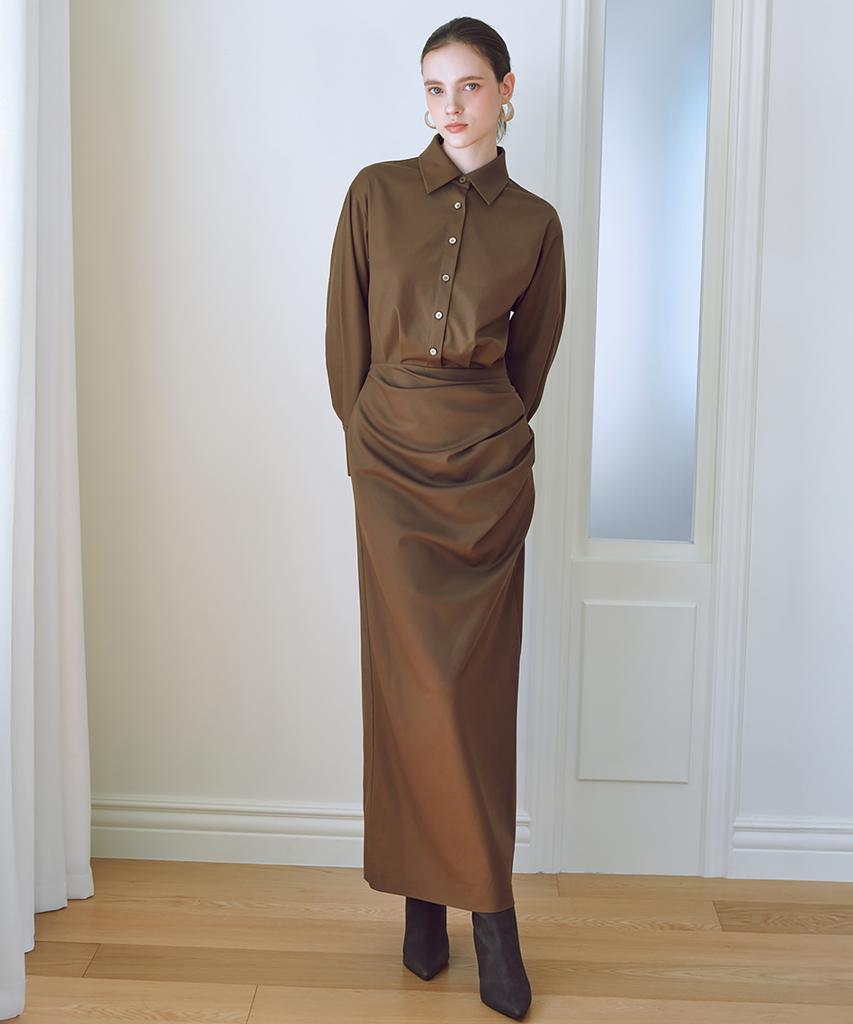 Julie And Kara 25Fw Collar127 Gbtn Luce Dress Brown