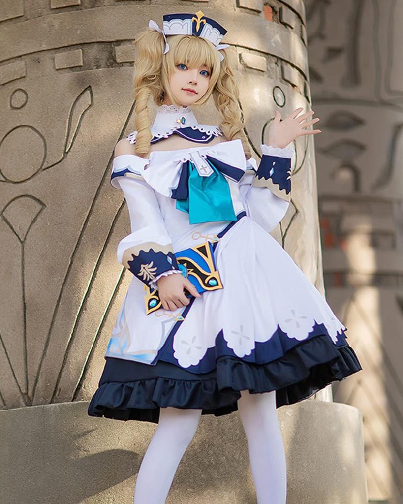 [Milky Time] Genshin Impact Cosplay Halloween Costume for Women, Anime Game (Barbara, M)