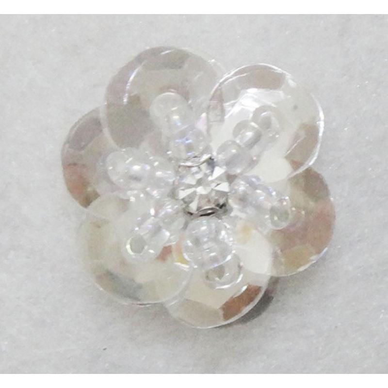 Hand-Sewn Sequin Flower Patches for Clothing, Hats, Bags, and Hair Accessories