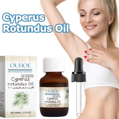 Olio Puro di Cyperus Rotundus per la Rimozione dei Peli Riducendo Ascelle Gambe Braccia Corpo Inibitore dei Peli Pelle del Corpo Liscia Olio per la Rimozione dei Peli