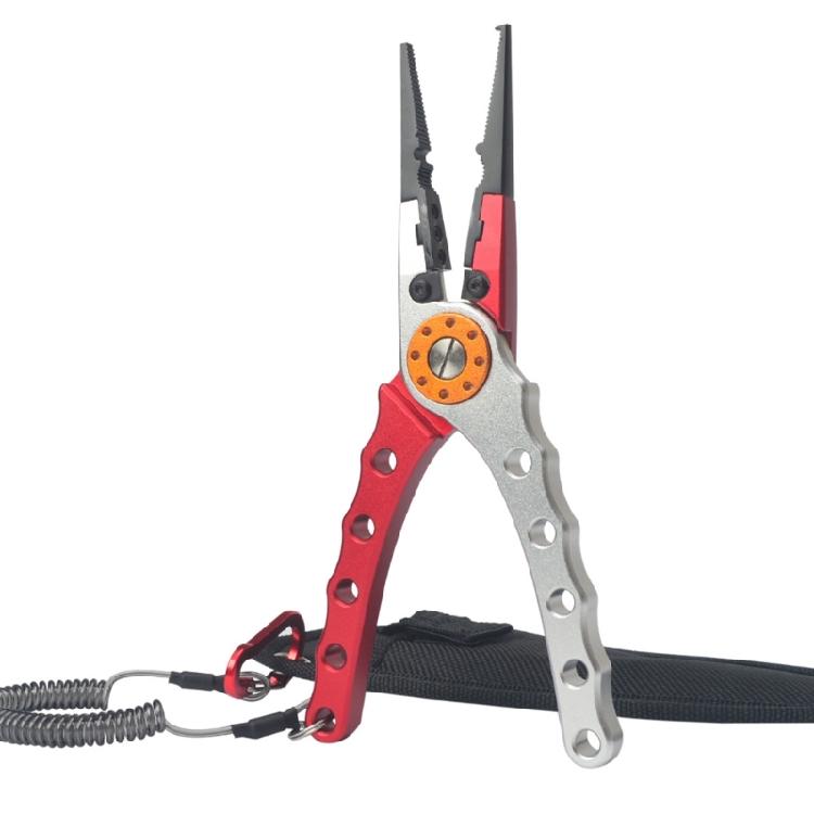 Fashion Fishing Pliers Multiple Tool Design for Anglers Cutting Line & Hook Removal Outdoor Tool, Without Lock Mechanism красный/серебряный