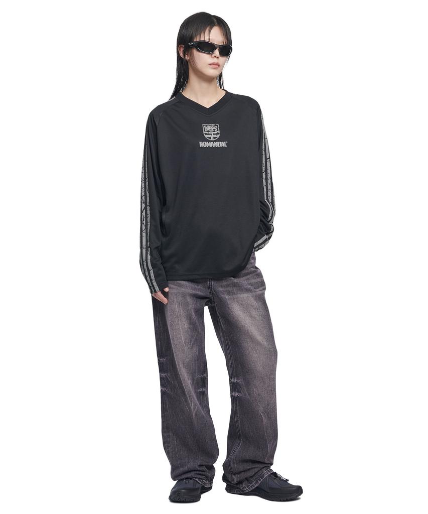 Nomaenyueol Cracked Line Long Sleeve Uniform - Black