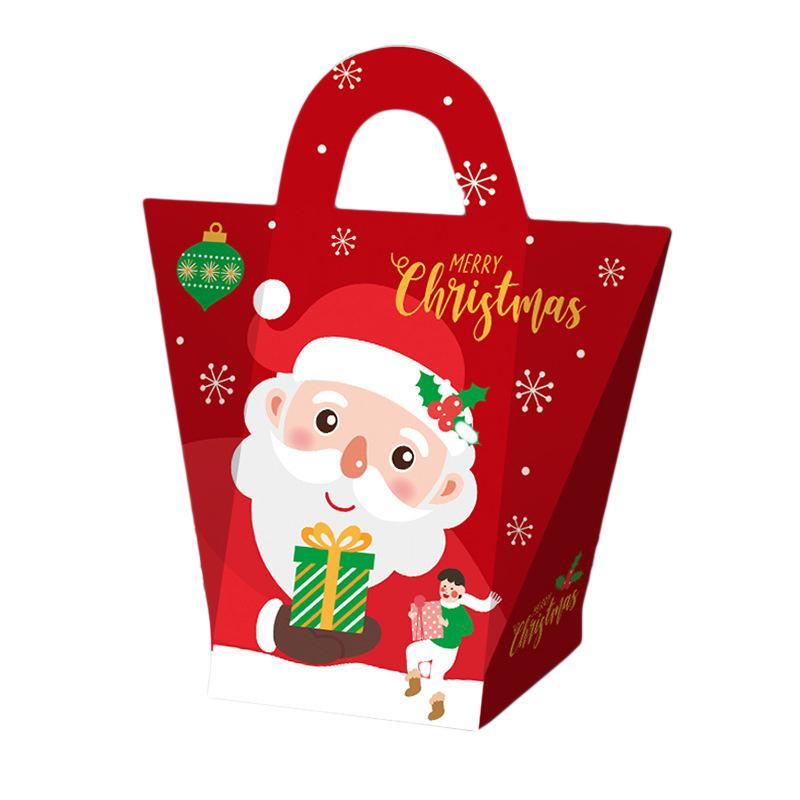 6pcs Christmas Party Portable Candy Snack Cookie Gift Box Children's Creative Portable Candy Box New Gift Packaging Paper Box