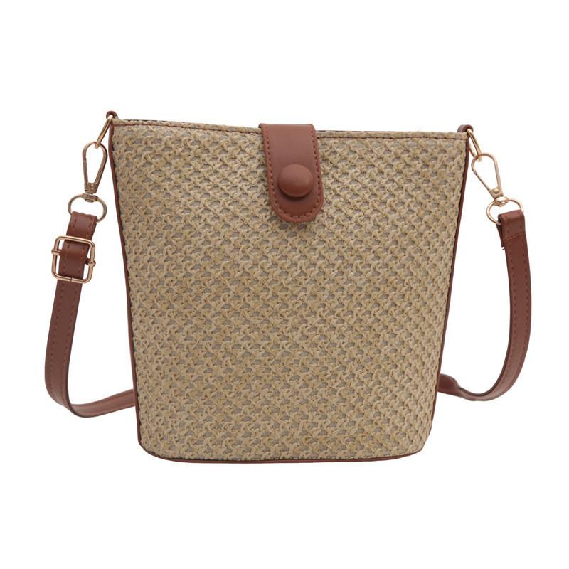 Fashionable Brown Straw Crossbody Bag For Women 2024 Trendy Street Style темно-коричневого