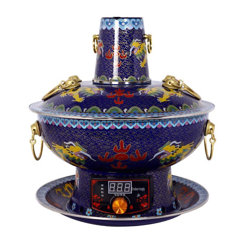 

GOWKE Традиційний емальований мідний гарячий горщик для вугілля