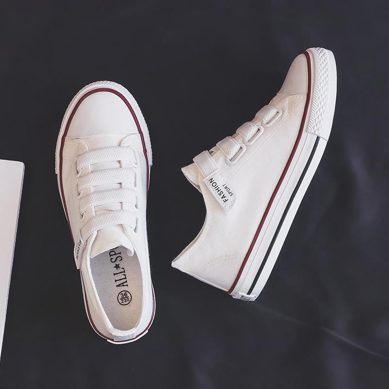 Fashion Korean Style Trendy Versatile Velcro Canvas Shoes Summer Breathable Student Casual Shoes Lightweight Comfort Fats Shoe Women’s