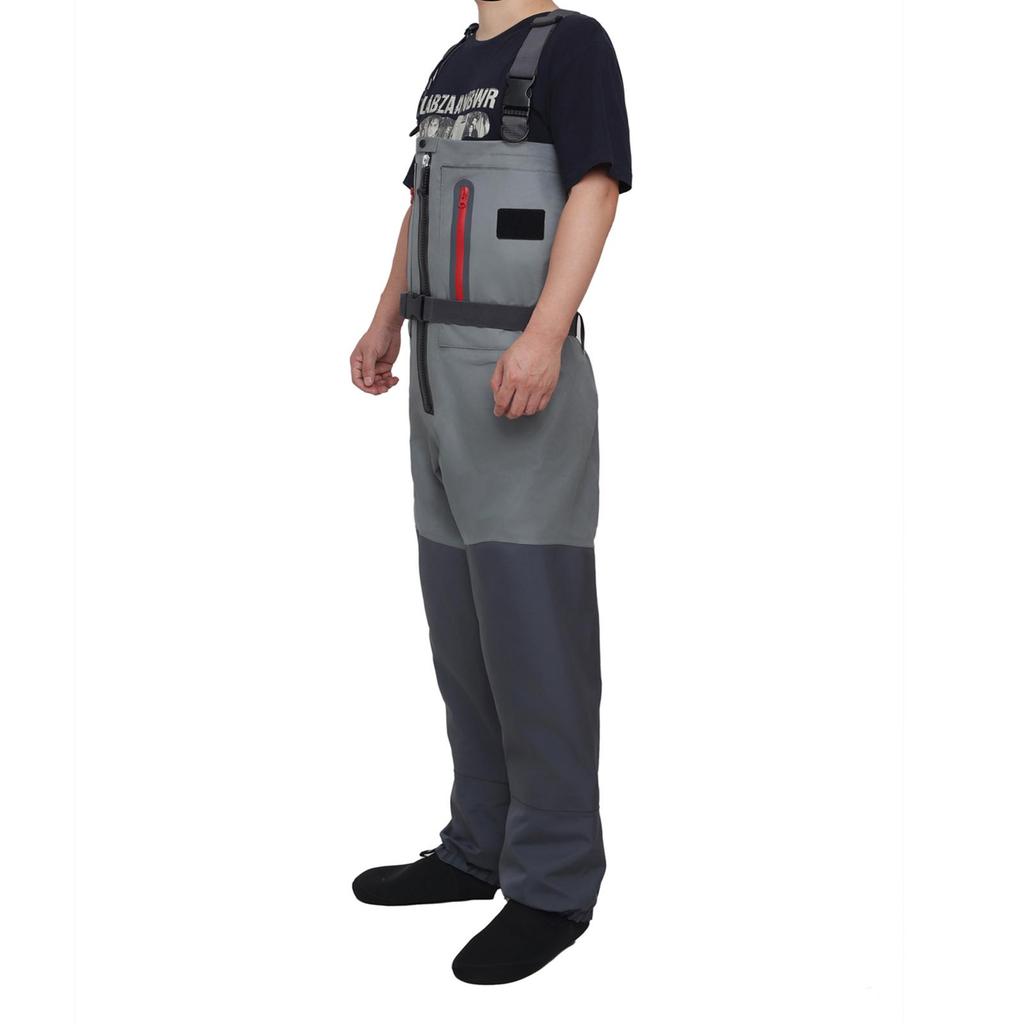 Kylebooker 5-Layer Zippered Chest Waders Fly Fishing Stockingfoot Waders for Men Breathable