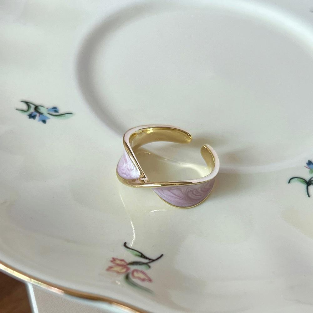 Purple Enamel Butterfly Ring - Luxurious and Vibrant, Versatile, Non-Fading Design for Women