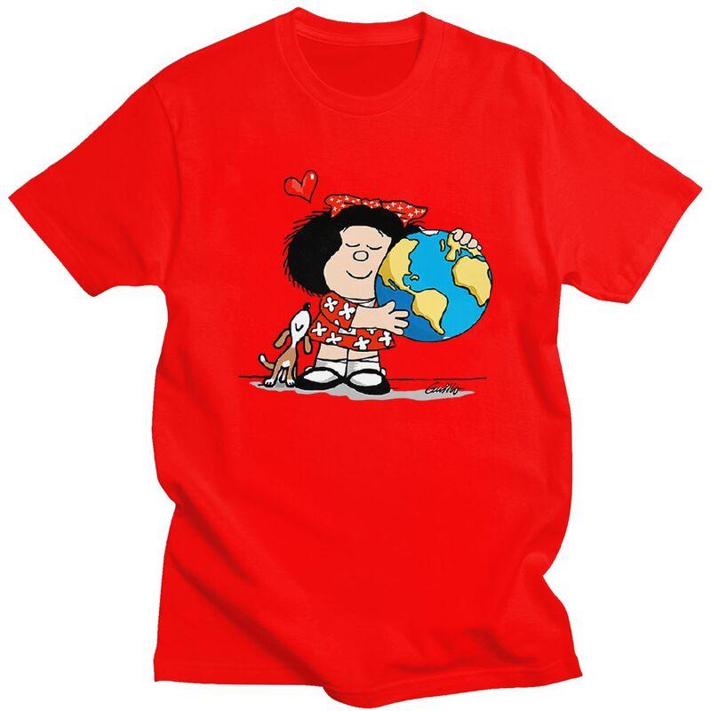 Custom Quino Comic Cartoon Mafalda T Shirt for Men Tshirt Leisure Tees Tshirt Slim Fit S