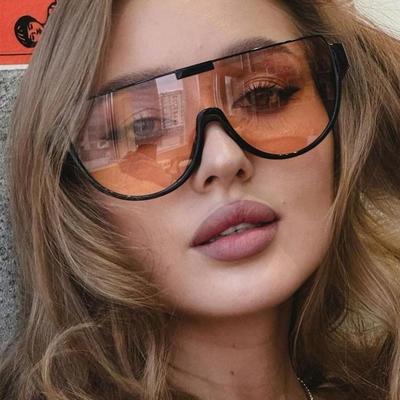 Vintage Semi-Round Sun Glasses Women Fashion Monoblock Outdoor Goggle Shades Ins Trending  New Design Sunglasses