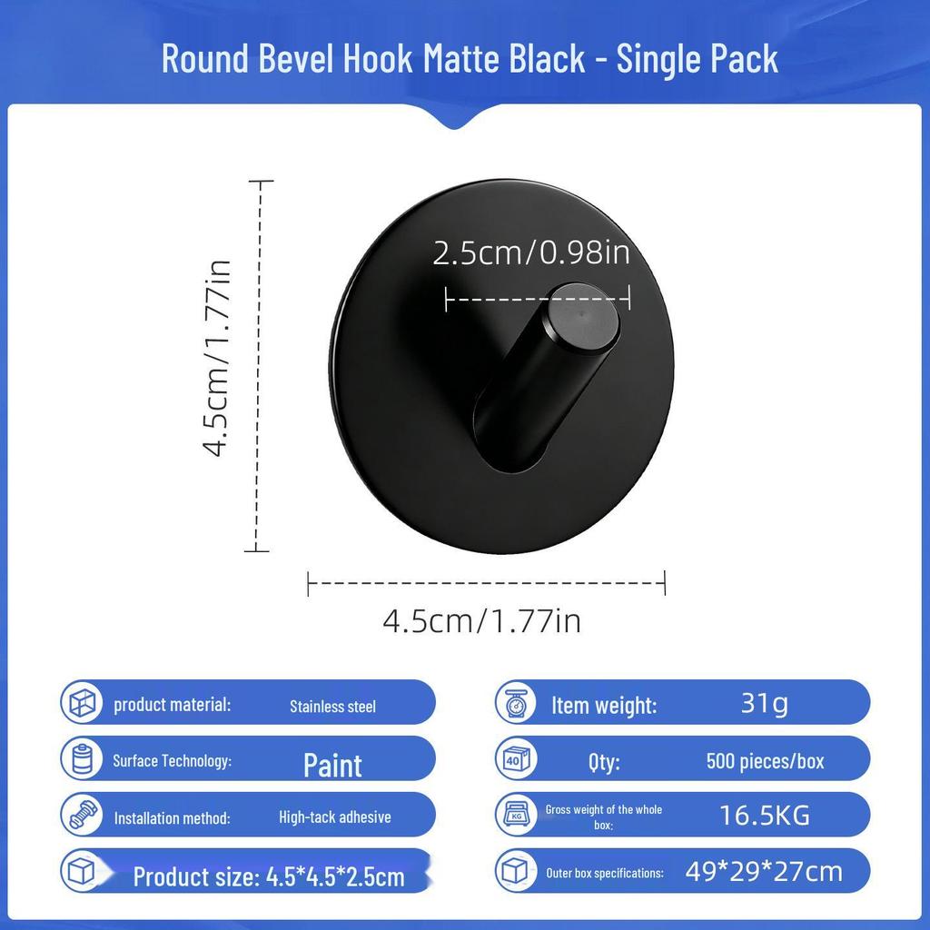 Punch-Free Strong Adhesive 304 Stainless Steel Wall Hook