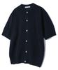 Basemoment Round Neck Half Knit Cardigan Navy