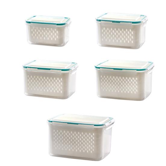 

Набор коробок для хранения фруктов, 5 шт., большая емкость, не содержит BPA, термостойкий, герметичный, безопасный для микроволновой печи, штабелируемый контейнер для фруктов, холодильник 5pcs